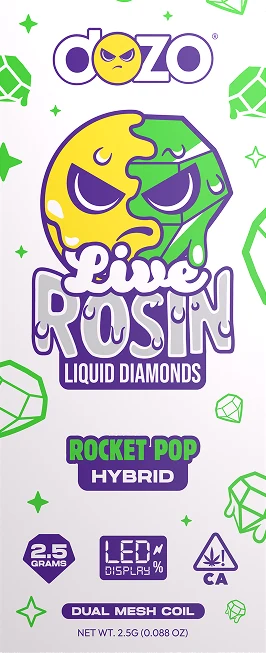 DOZO Live Rosin Liquid Diamonds pack, Rocket Pop hybrid